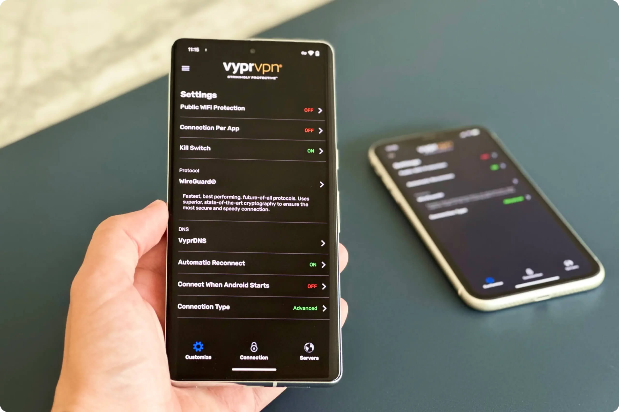 VyprVPN’s security settings as they appear on its Android app VyprVPN’s security settings as they appear on its Android app