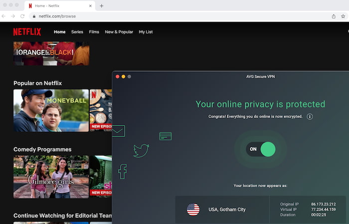 AVG Secure VPN unblocks US Netflix AVG Secure VPN unblocks US Netflix