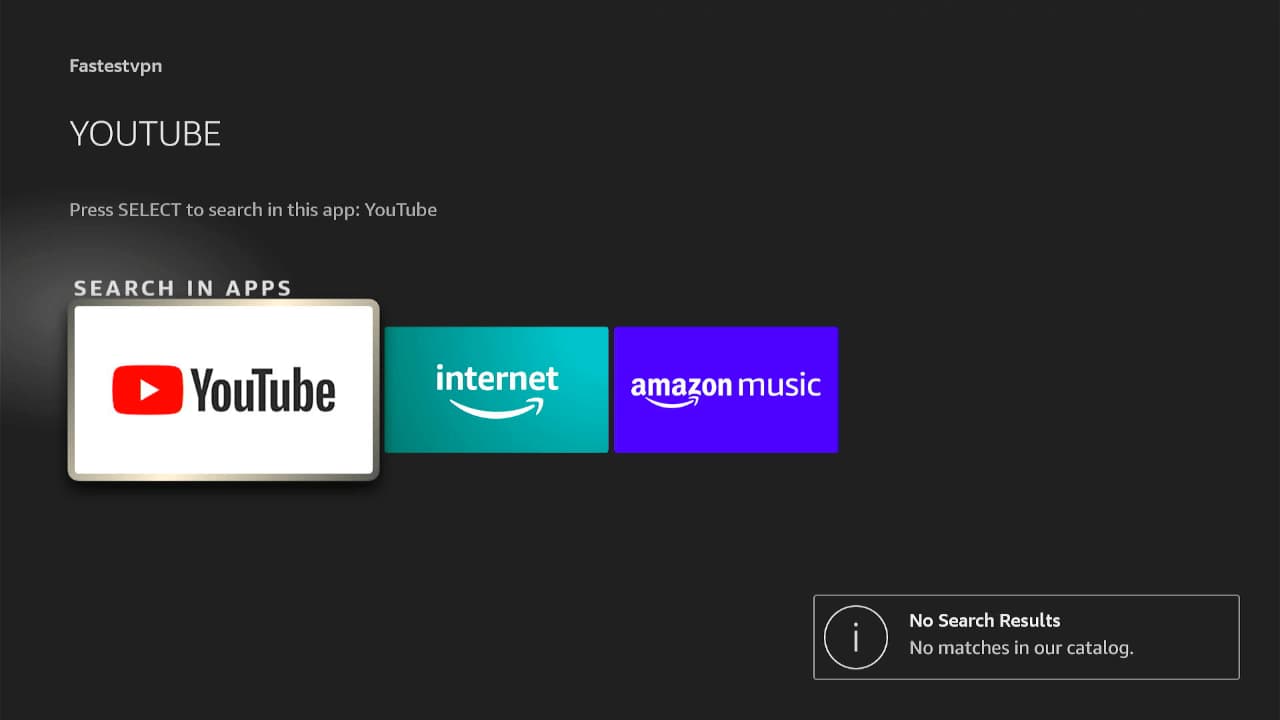 FastestVPN is not available on the Fire TV store FastestVPN is not available on the Fire TV store
