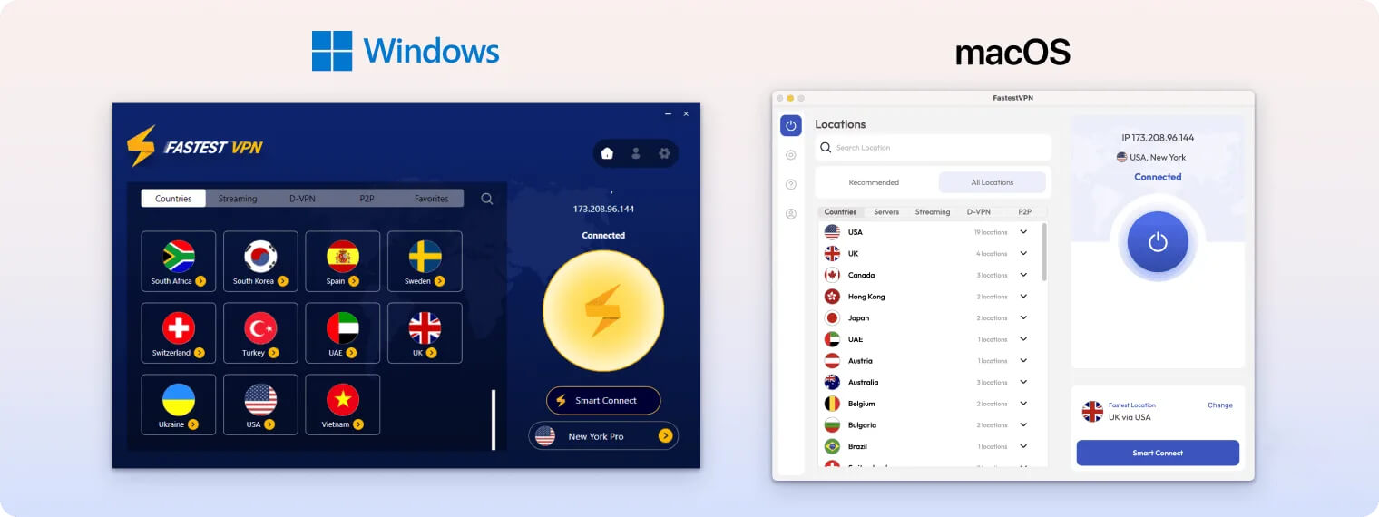 FastestVPN on Desktop: macOS & Windows FastestVPN on Desktop: macOS & Windows