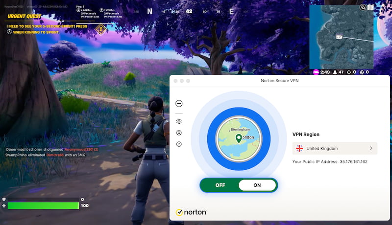 Norton VPN’s ping is fast enough Norton VPN’s ping is fast enough
