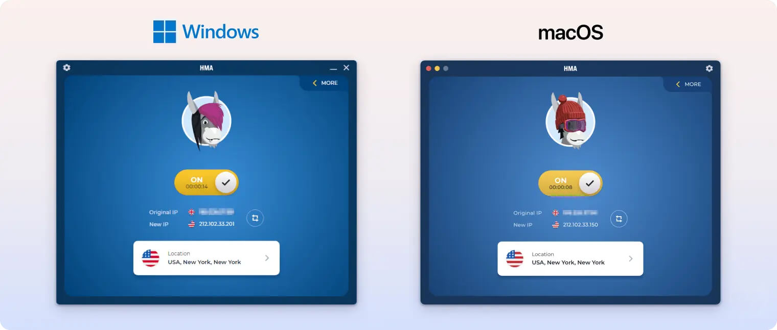HMA’s Windows and Mac apps