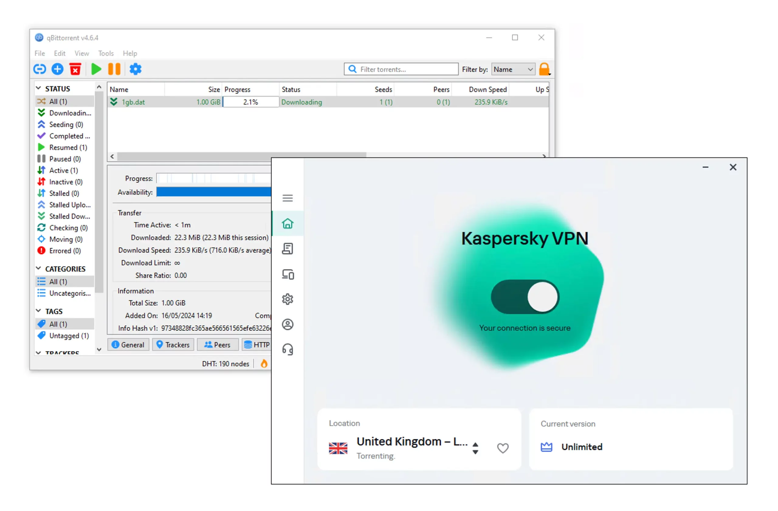 Kaspersky VPN is not good for downloading torrent files Kaspersky VPN is not good for downloading torrent files