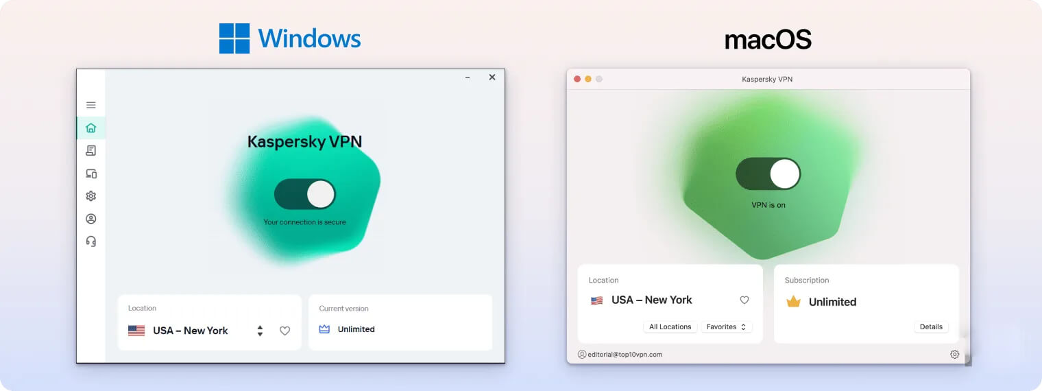 Kaspersky’s desktop apps Kaspersky’s desktop apps