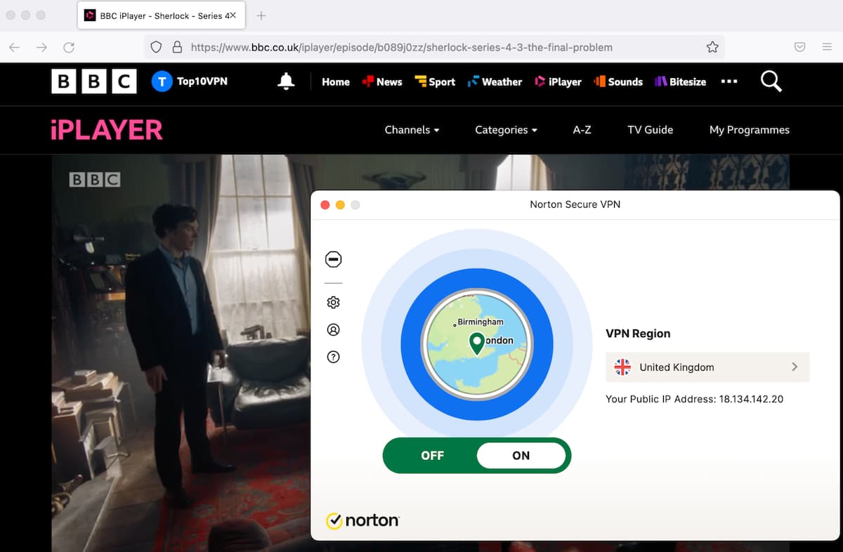 The VPN works reliably with UK-based streaming sites The VPN works reliably with UK-based streaming sites