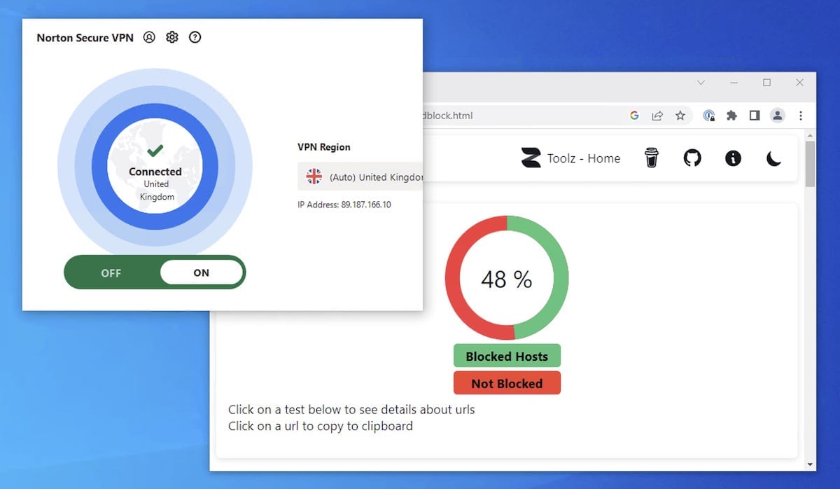 Norton Secure VPN’s Ad blocker Norton Secure VPN’s Ad blocker