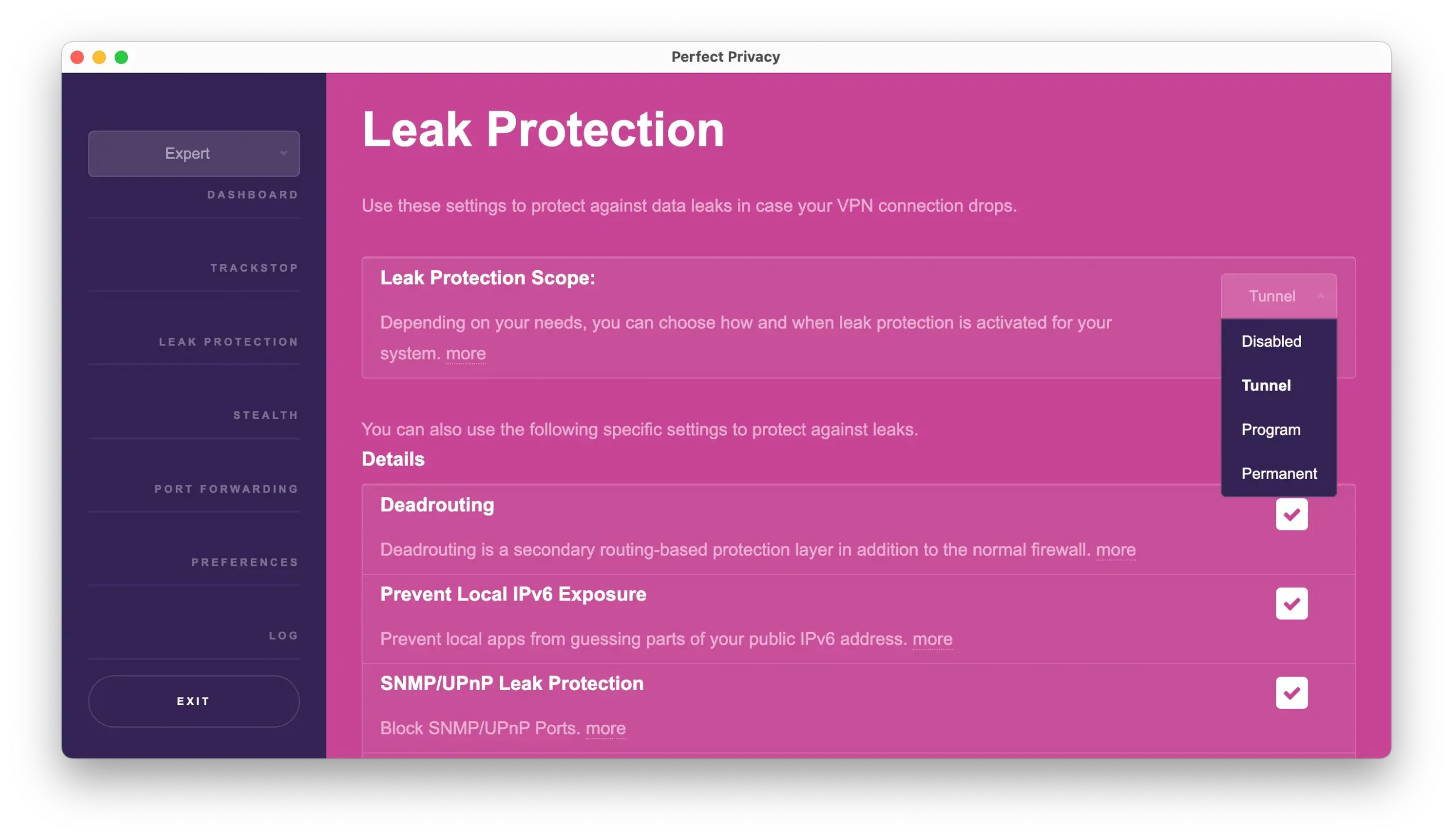 Perfect Privacy’s kill switch and leak protection Perfect Privacy’s kill switch and leak protection