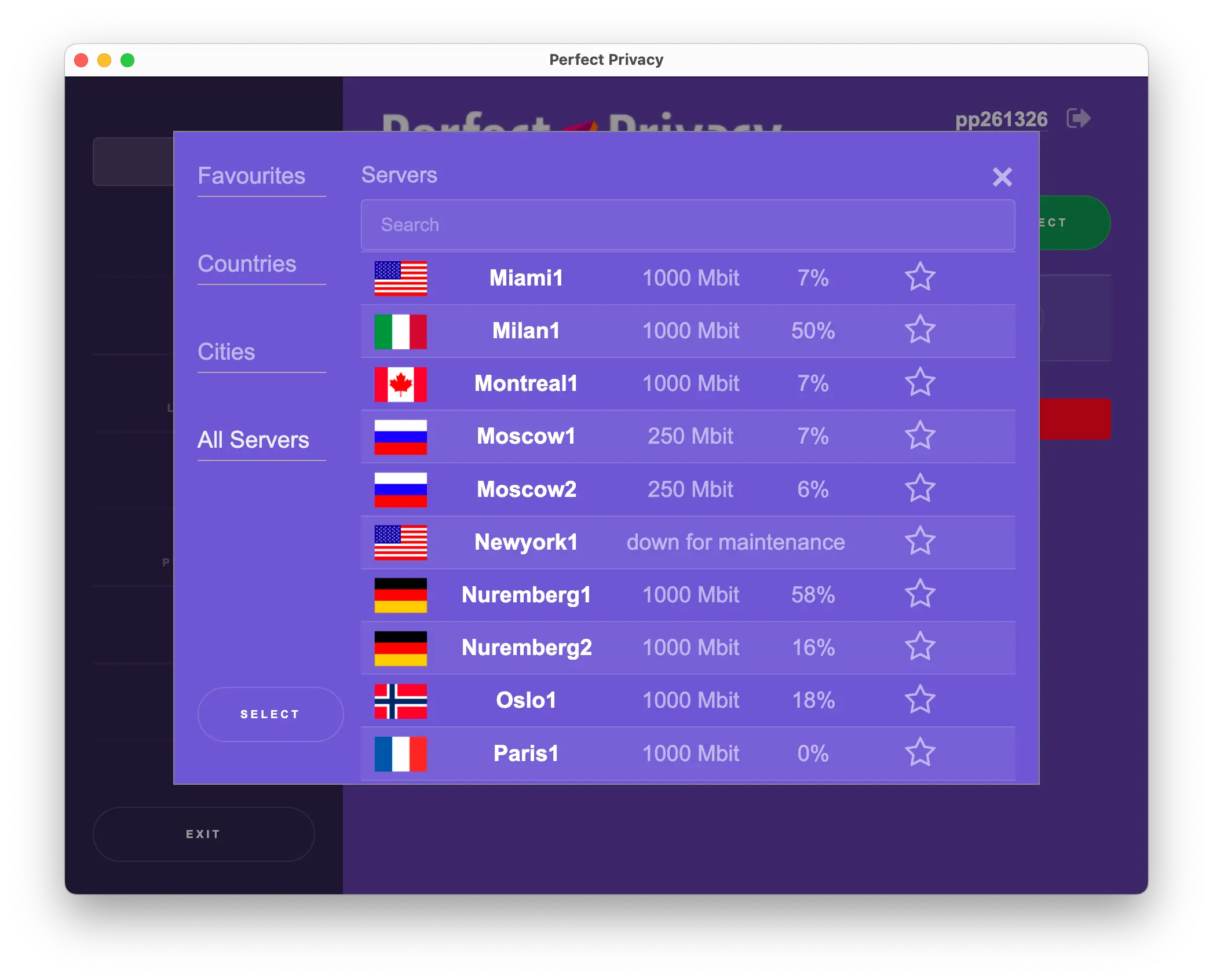 Perfect Privacy’s ‘All Servers’ Perfect Privacy’s ‘All Servers’