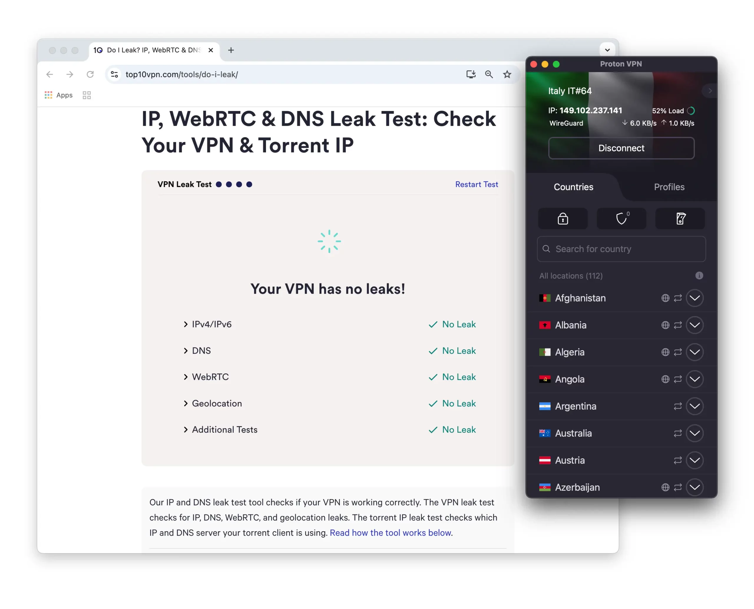 All Proton VPN apps include IPv6 and DNS leak protection