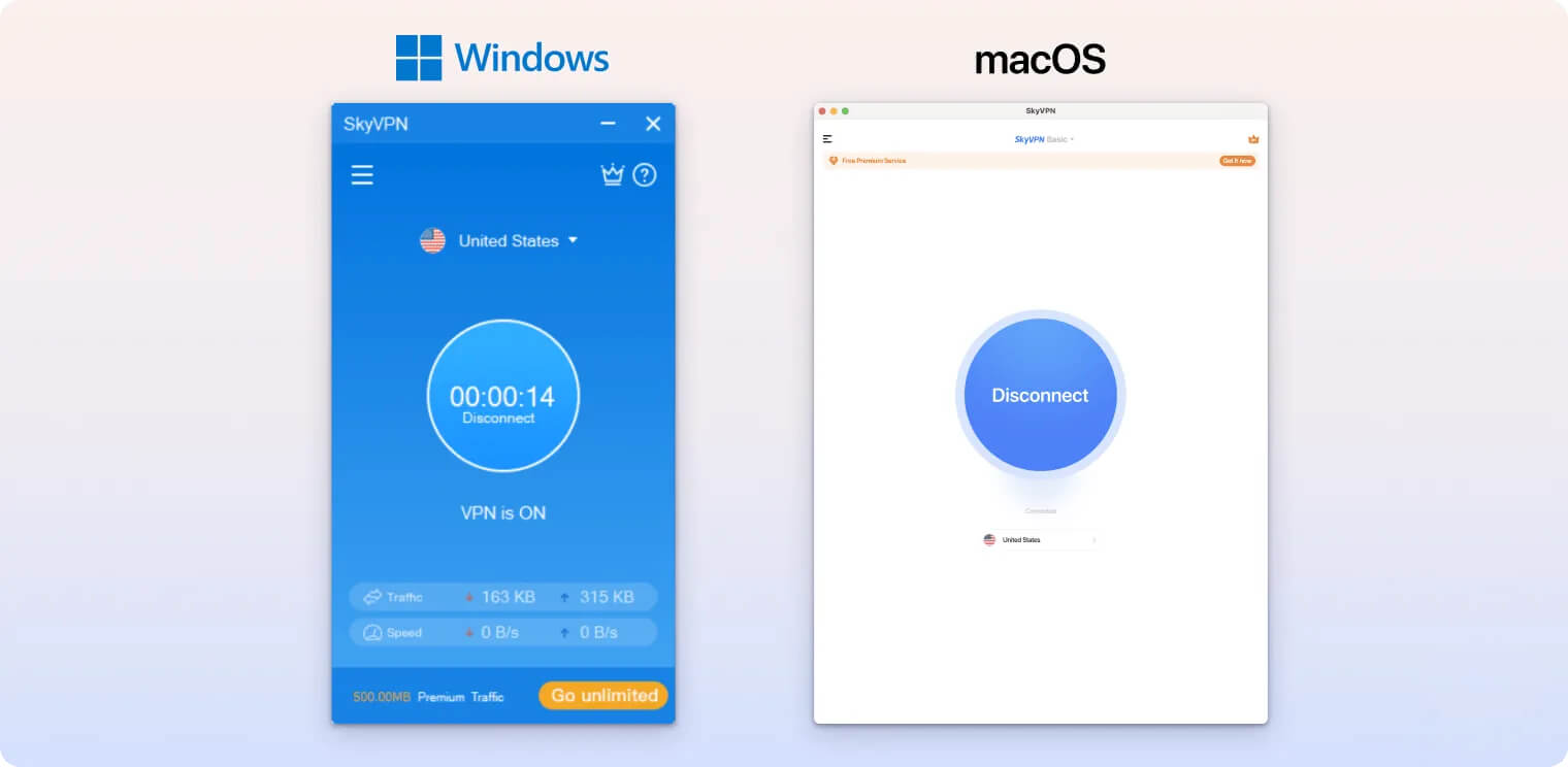 SkyVPN Windows & macOS client SkyVPN Windows & macOS client