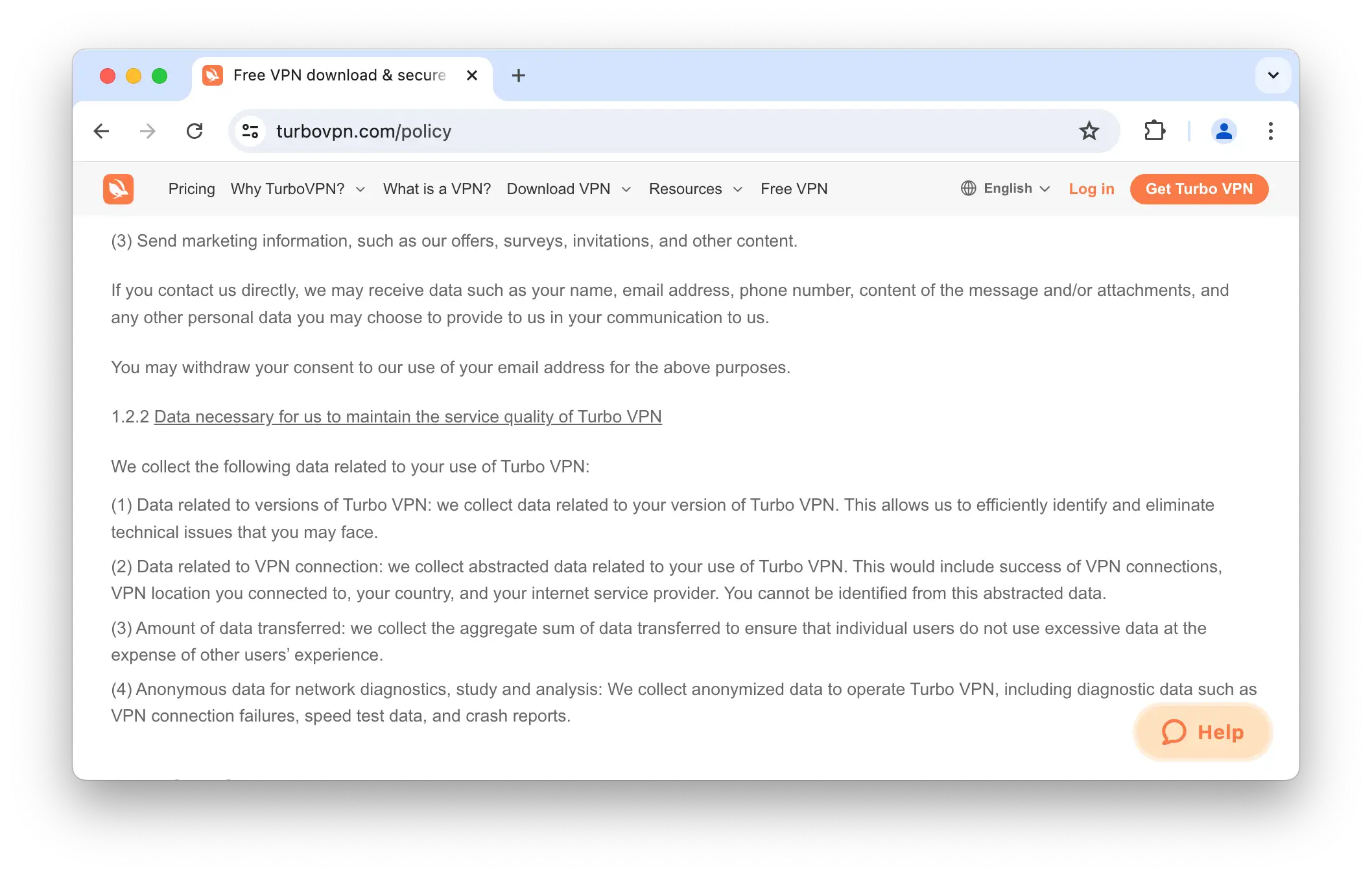 Turbo VPN's full privacy policy Turbo VPN's full privacy policy