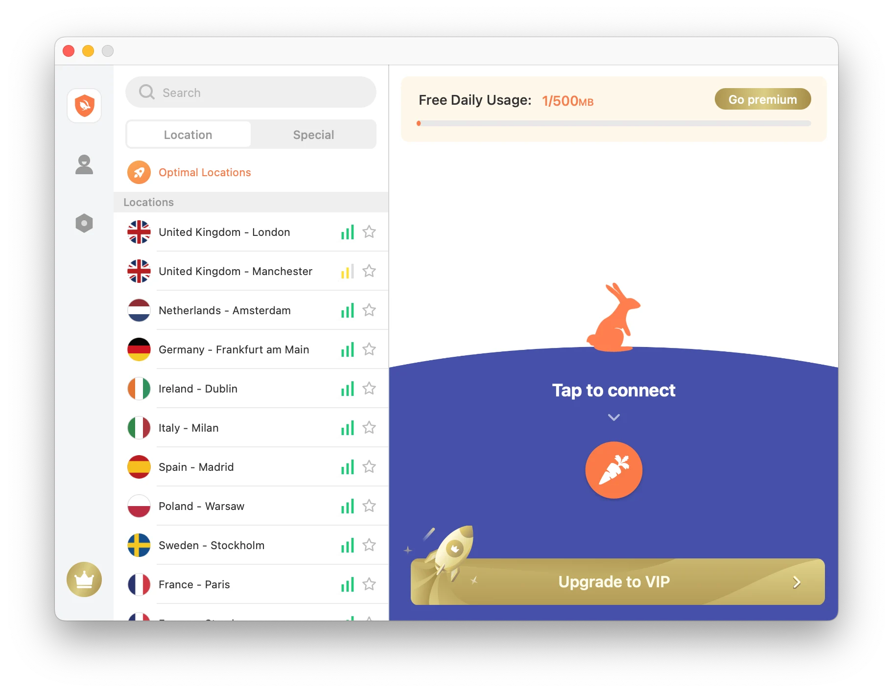Turbo VPN’s macOS app Turbo VPN’s macOS app