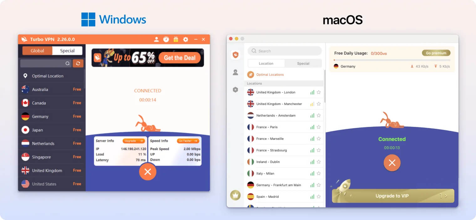 Turbo VPN Windows & macOS APP Turbo VPN Windows & macOS APP