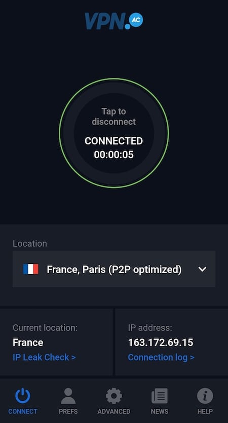 VPN.AC macOS App VPN.AC macOS App