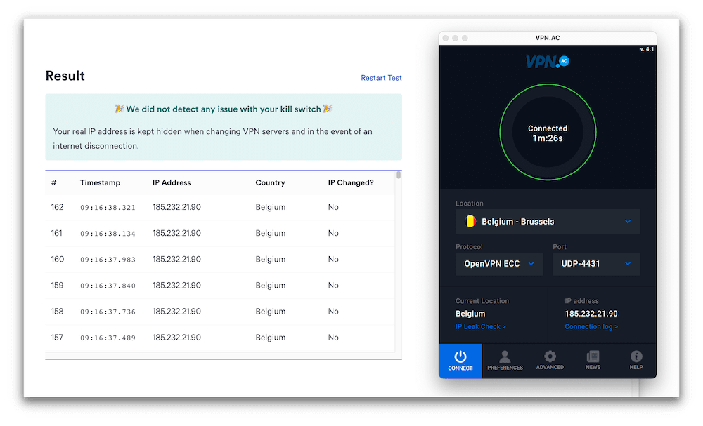 VPN.AC’s kill switch VPN.AC’s kill switch