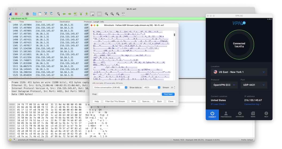 VPN.AC successfully encrypted all our traffic VPN.AC successfully encrypted all our traffic