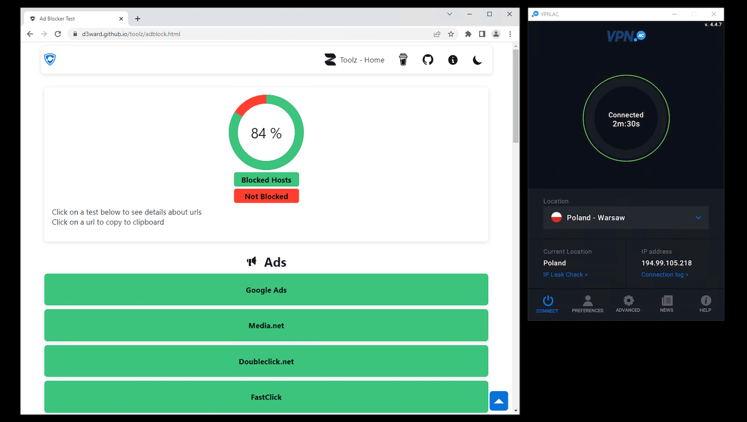 VPN.AC performed very well VPN.AC performed very well