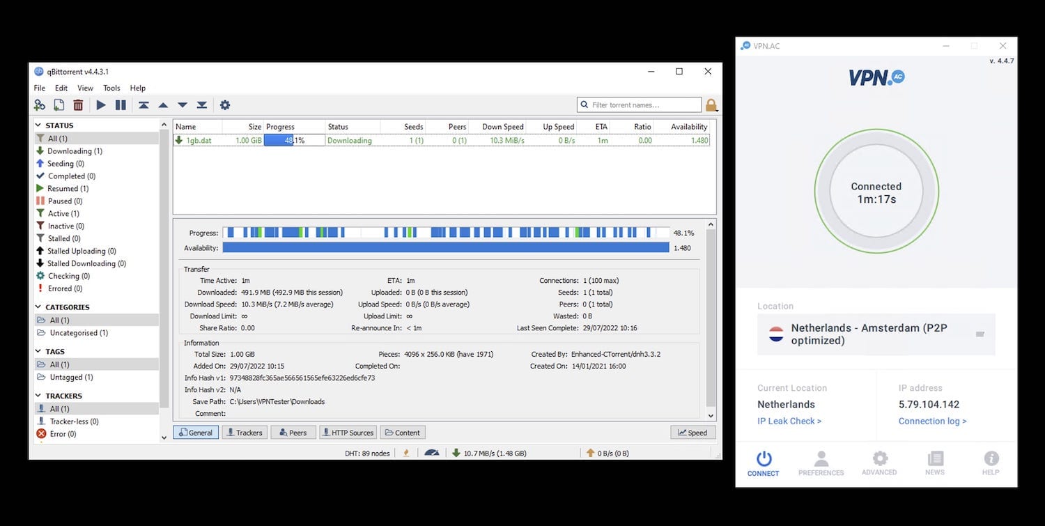 VPN.AC’s dedicated P2P servers VPN.AC’s dedicated P2P servers