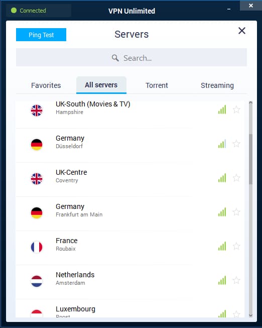 VPN Unlimited has a decent sized server network