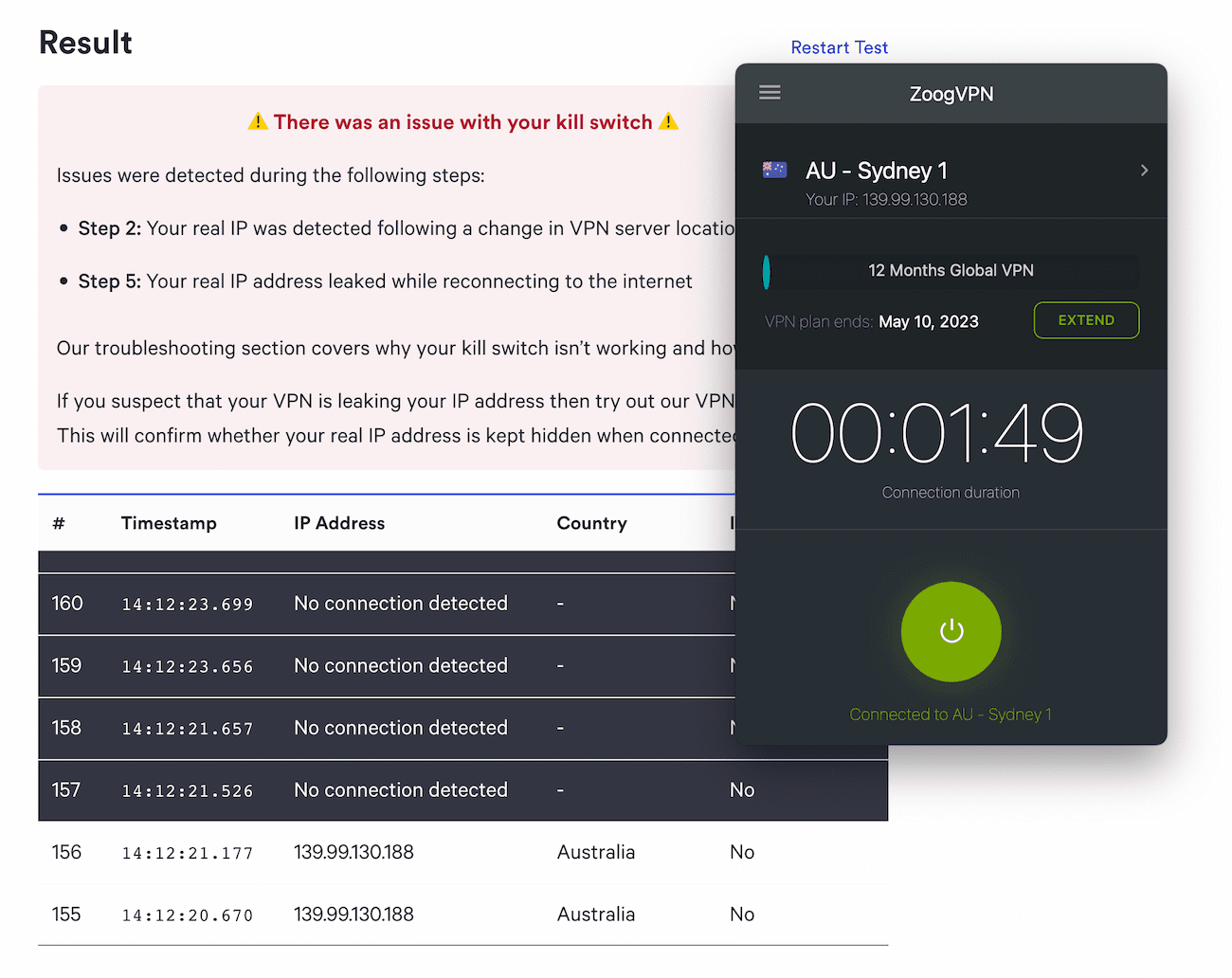 ZoogVPN failed our kill switch test on macOS ZoogVPN failed our kill switch test on macOS