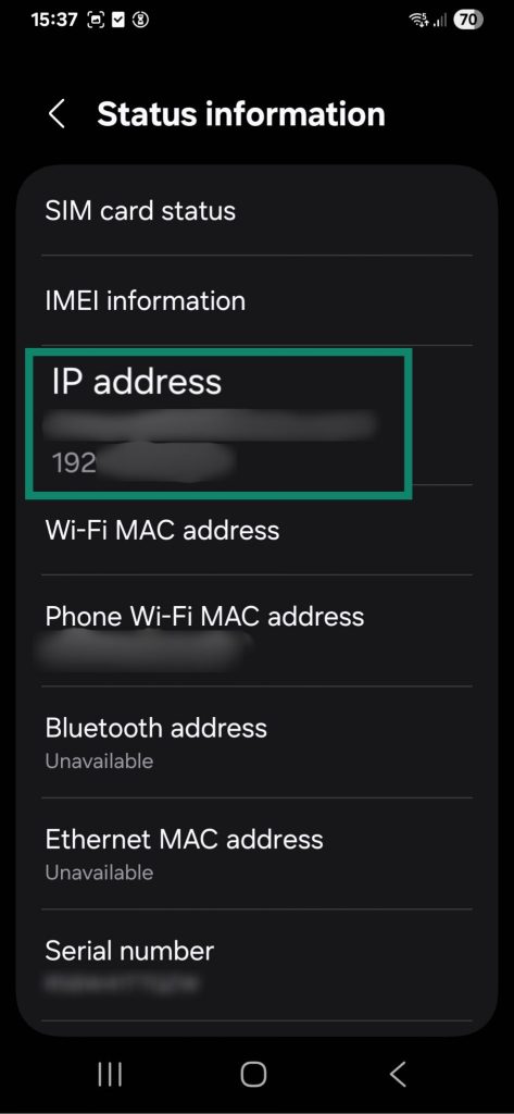 IP address IP address
